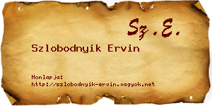 Szlobodnyik Ervin névjegykártya