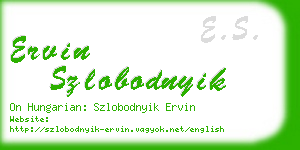 ervin szlobodnyik business card